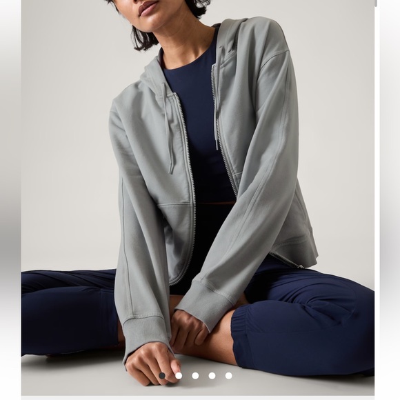 Athleta Tops - Athleta - NWT Retroterry zip hoodie - Blue Gray, XS